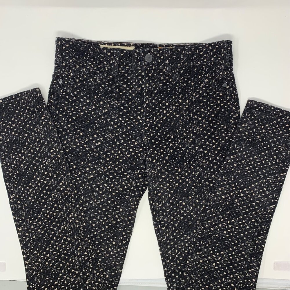 Anthropologie Pilcro & the Letterpress Velvet Print Skinny Serif Womens Jeans 25
